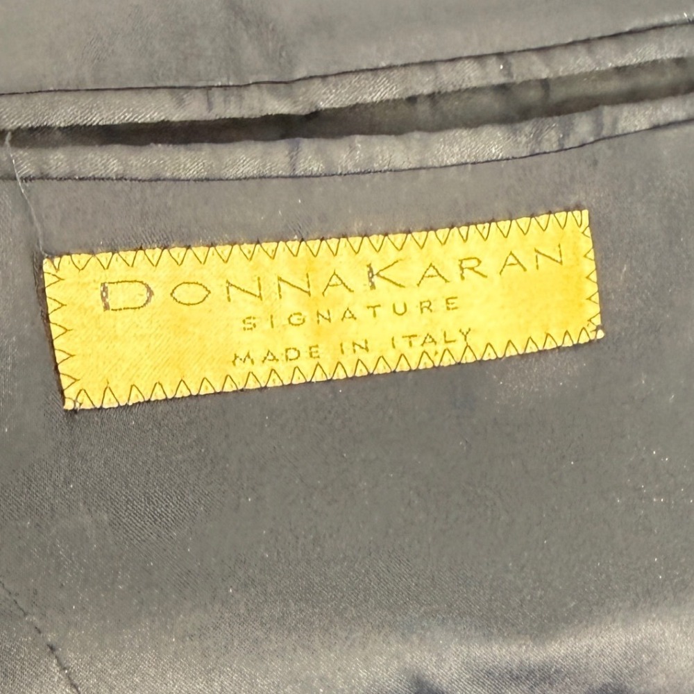 Donna Karan Signature‎ Mens Charcoal Grey Wool Herringbone 3-Button Italy 42 R - Picture 12 of 13
